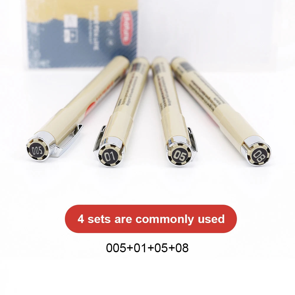 12 Tip Pigment Liner Micron Ink Marker Pen for Manga Draw