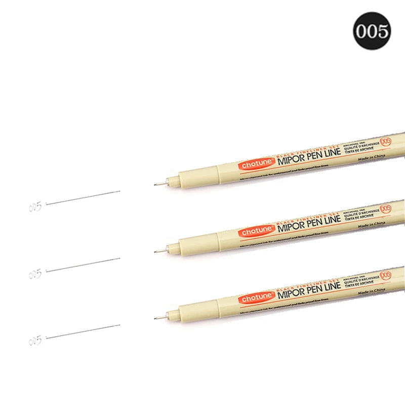 12 Tip Pigment Liner Micron Ink Marker Pen for Manga Draw