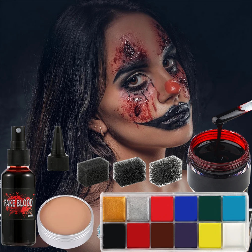 Special Effects SFX Halloween Makeup Kit - 12 Colors