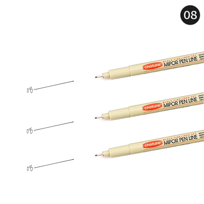 12 Tip Pigment Liner Micron Ink Marker Pen for Manga Draw