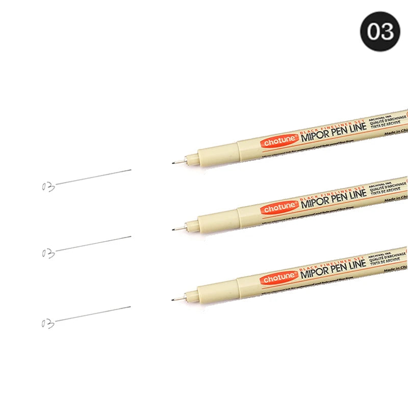 12 Tip Pigment Liner Micron Ink Marker Pen for Manga Draw