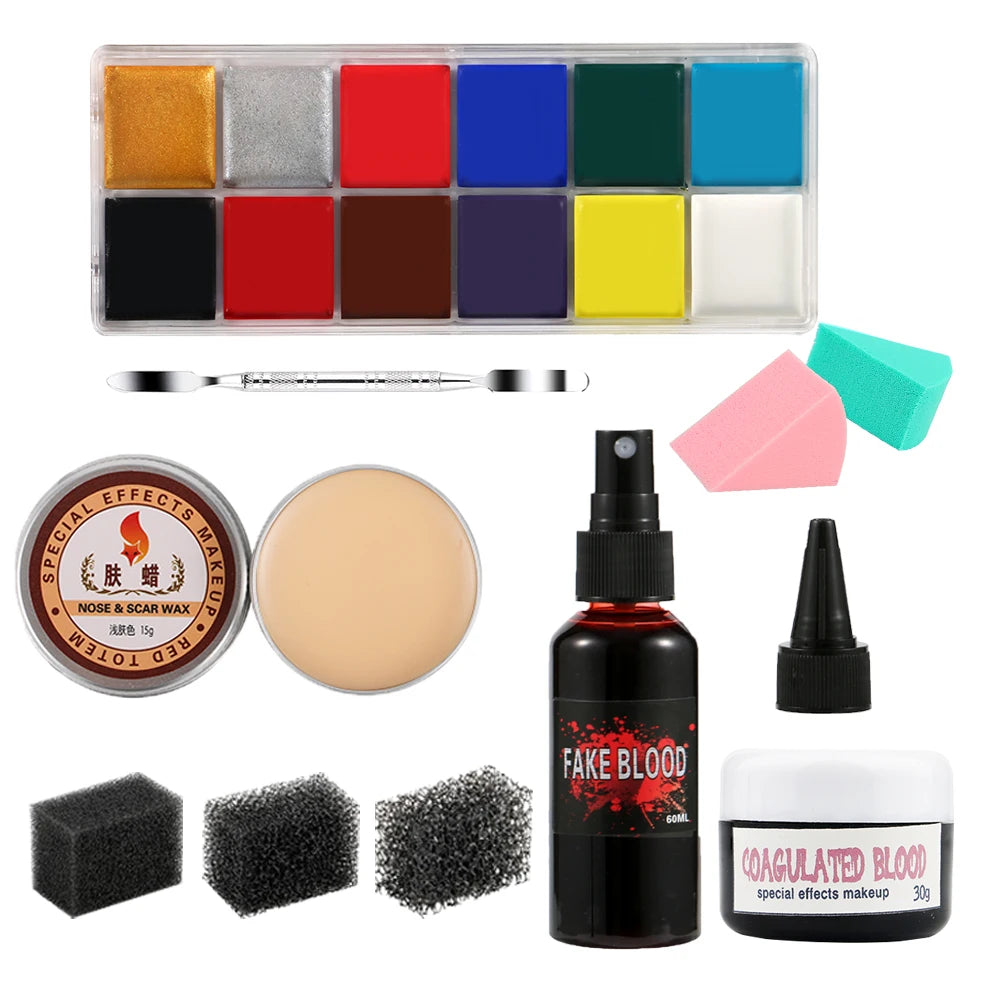 Special Effects SFX Halloween Makeup Kit - 12 Colors