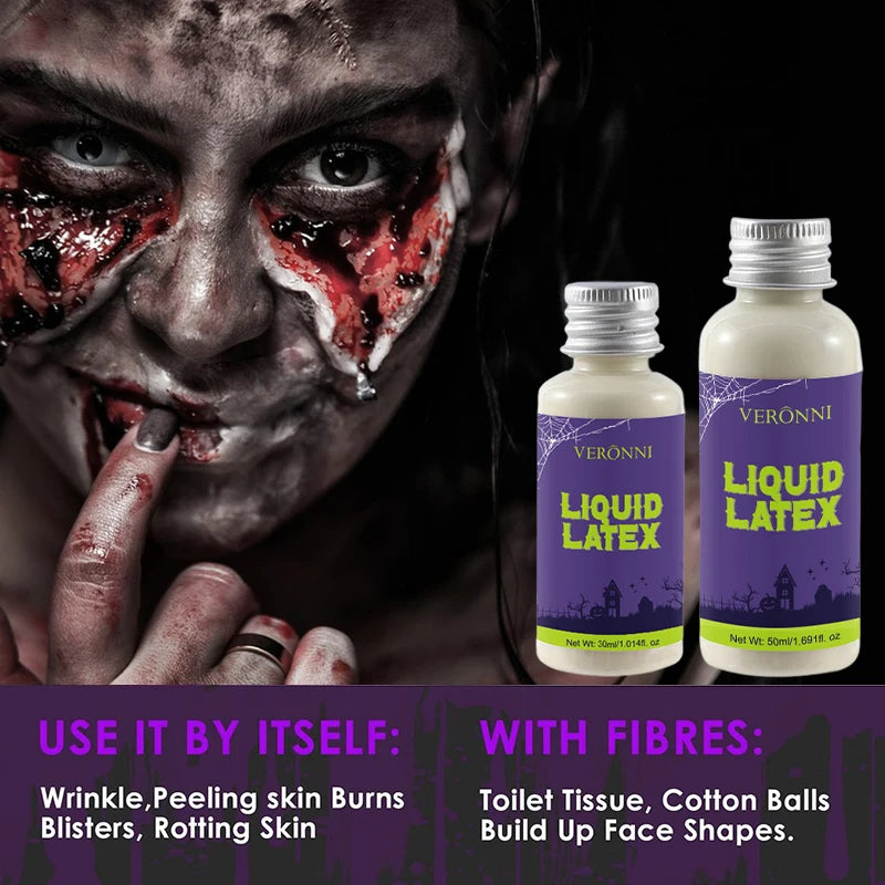 Liquid Latex 30ml + 50ml Kit for SFX Makeup