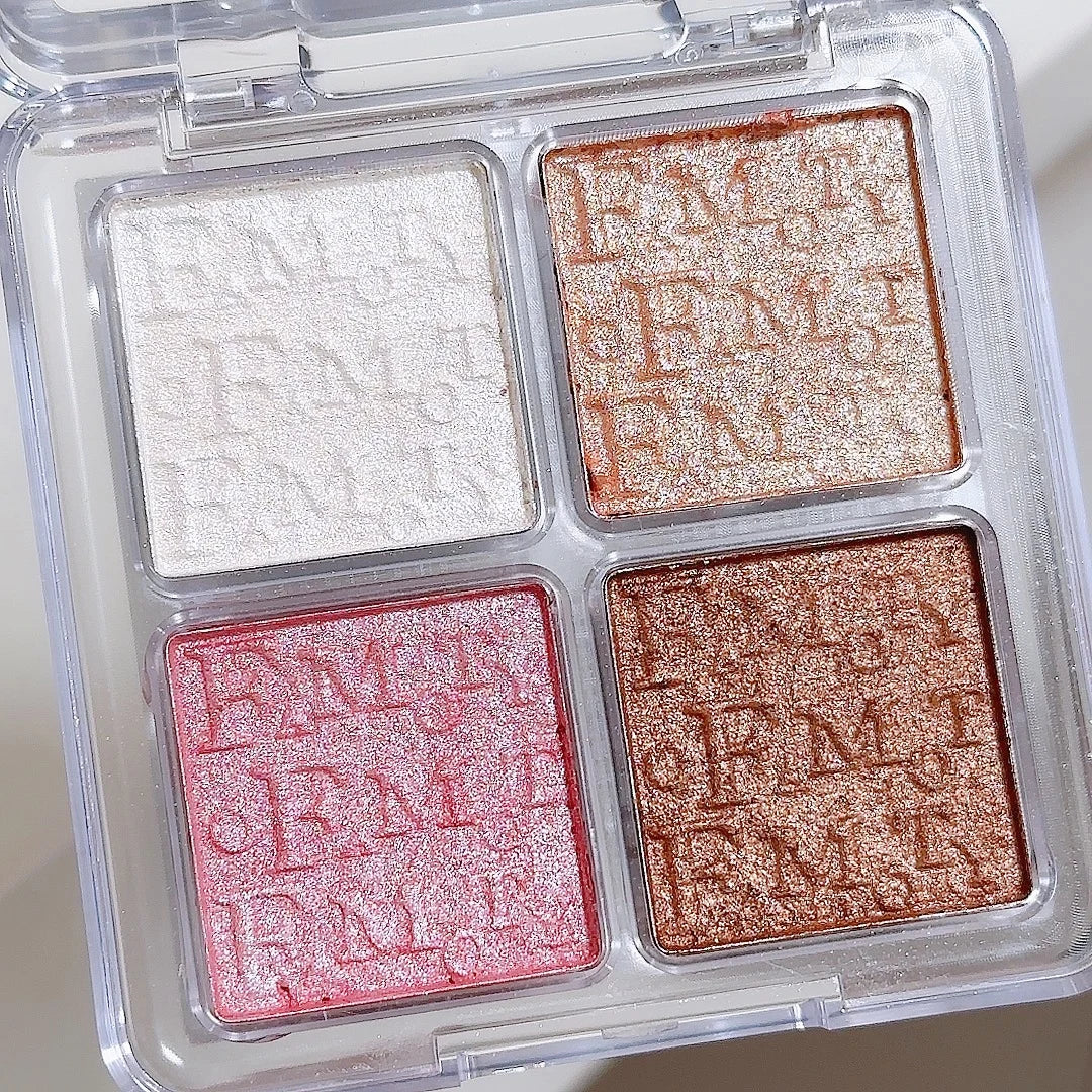 4-Color Face Highlighter Palette, Pearly Glitter
