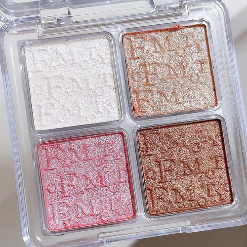 4-Color Face Highlighter Palette, Pearly Glitter