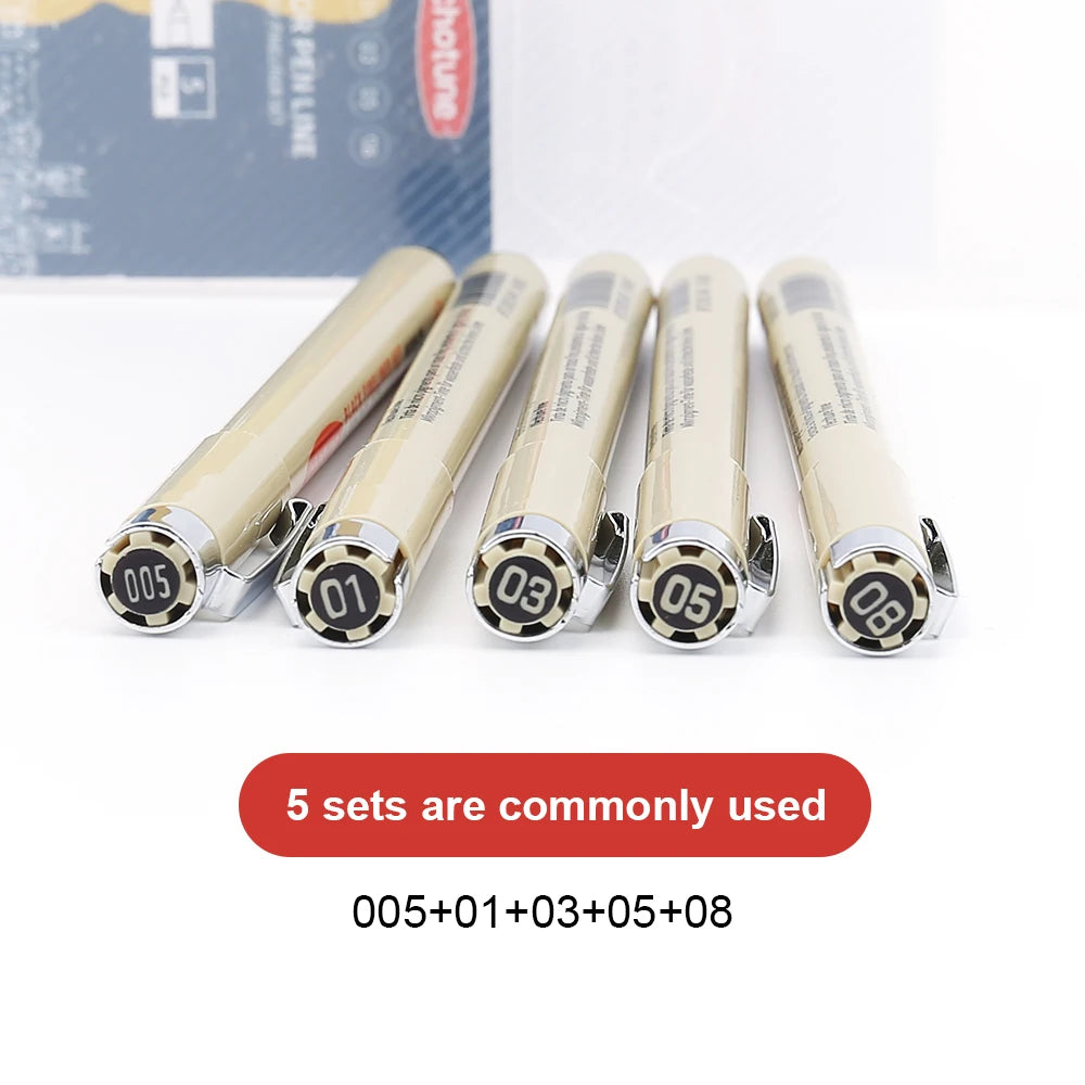 12 Tip Pigment Liner Micron Ink Marker Pen for Manga Draw