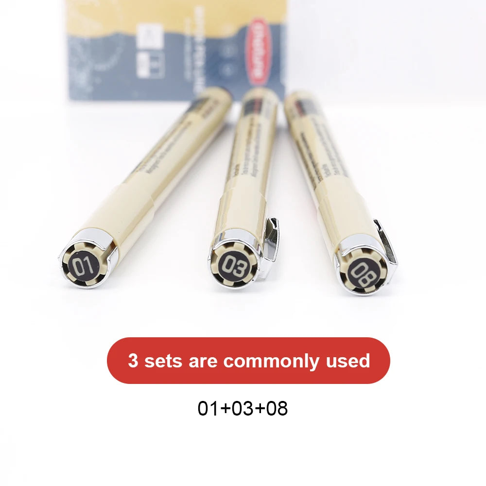 12 Tip Pigment Liner Micron Ink Marker Pen for Manga Draw