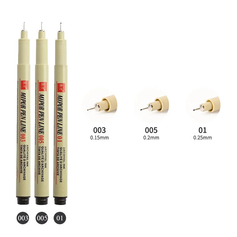 12 Tip Pigment Liner Micron Ink Marker Pen for Manga Draw