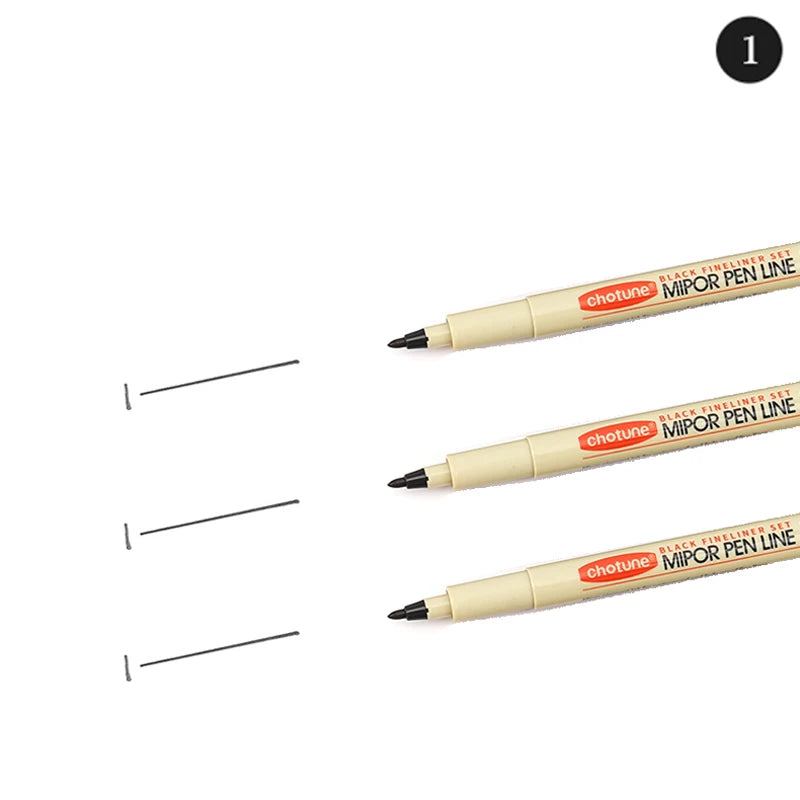12 Tip Pigment Liner Micron Ink Marker Pen for Manga Draw