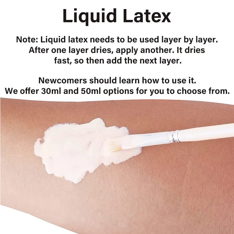 Liquid Latex 30ml + 50ml Kit for SFX Makeup Halloween