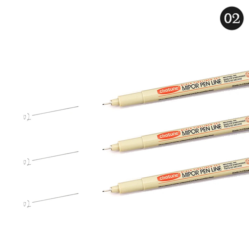 12 Tip Pigment Liner Micron Ink Marker Pen for Manga Draw