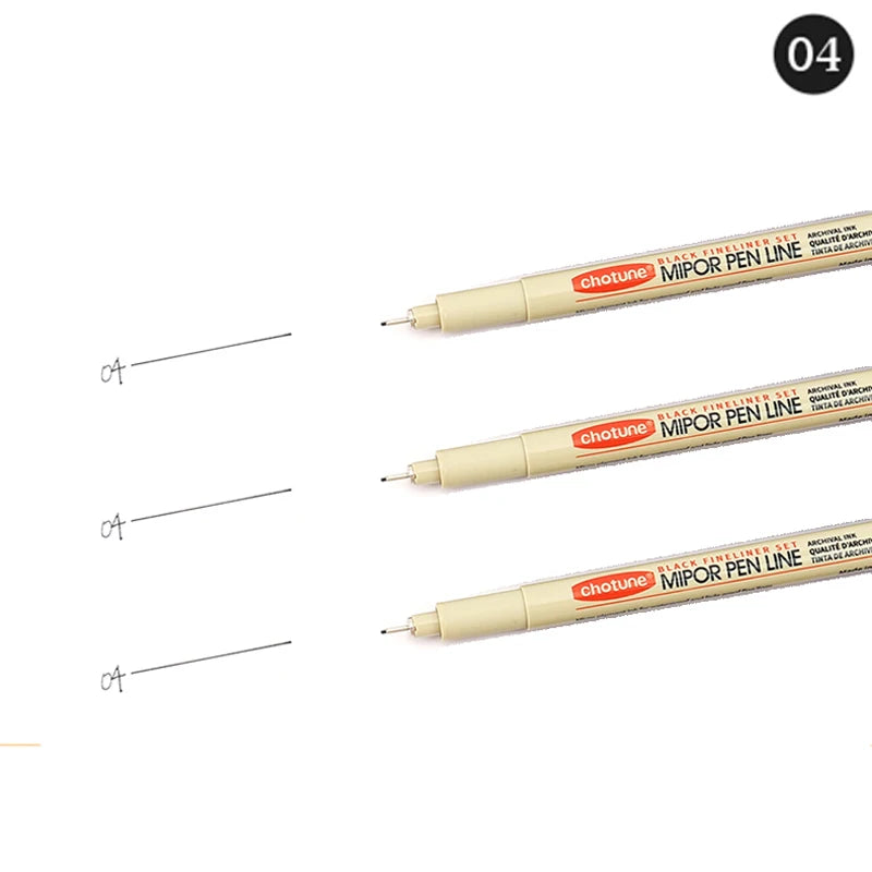 12 Tip Pigment Liner Micron Ink Marker Pen for Manga Draw