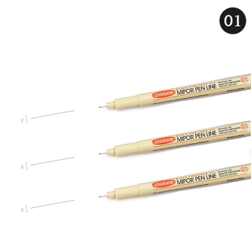 12 Tip Pigment Liner Micron Ink Marker Pen for Manga Draw