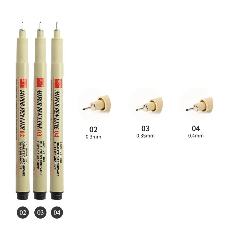 12 Tip Pigment Liner Micron Ink Marker Pen for Manga Draw