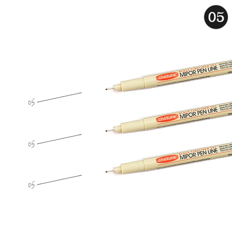 12 Tip Pigment Liner Micron Ink Marker Pen for Manga Draw