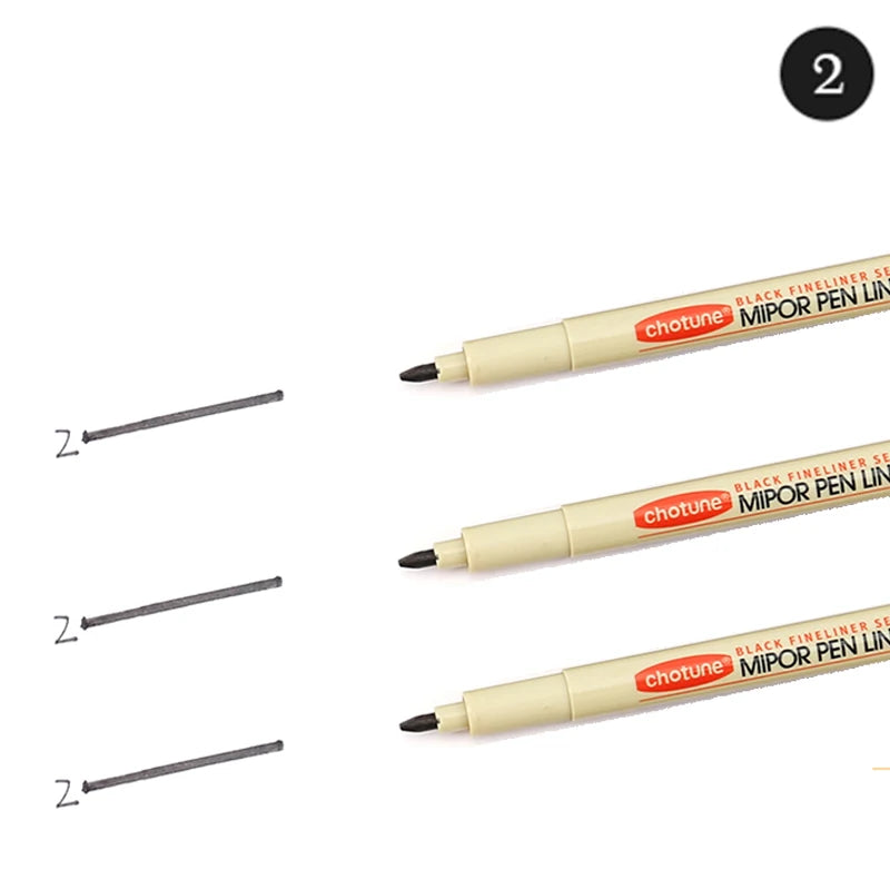 12 Tip Pigment Liner Micron Ink Marker Pen for Manga Draw
