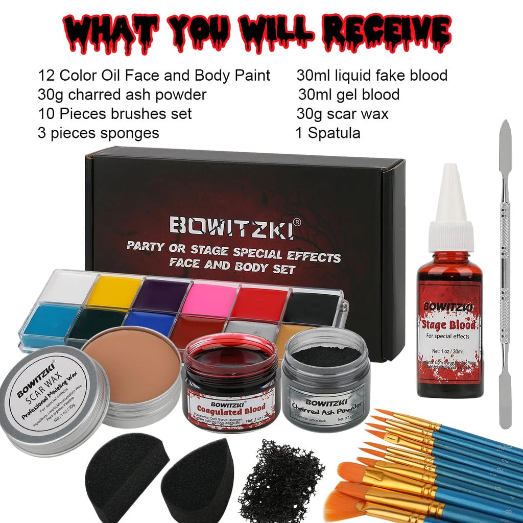 Bowitzki SFX Face Body Paint ,Halloween Makeup